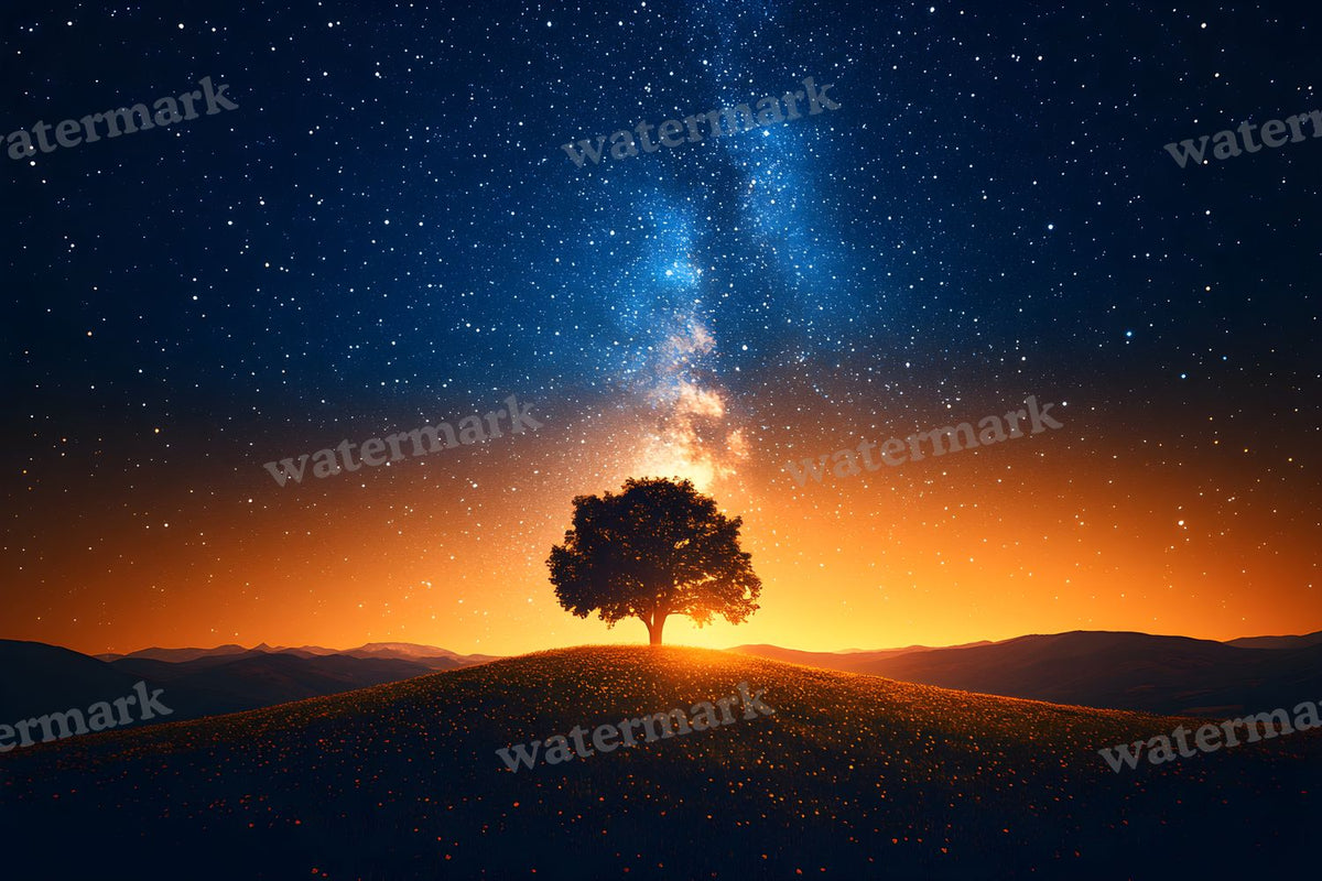 Starry Night Sky digital photo backdrop for photo editing, preview 10