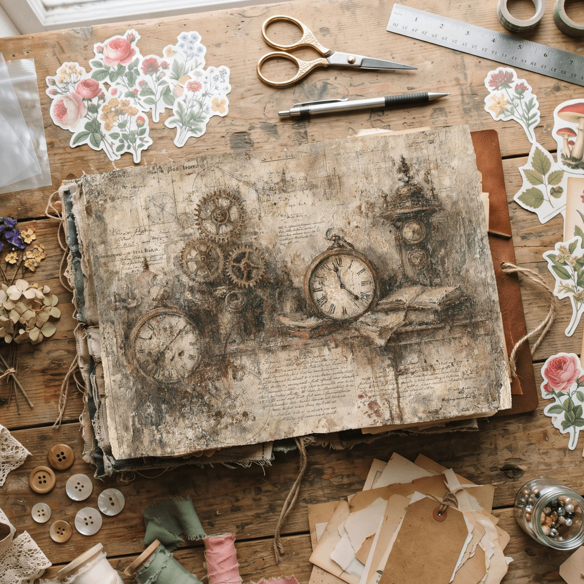 Steampunk Victorian Journal Paper