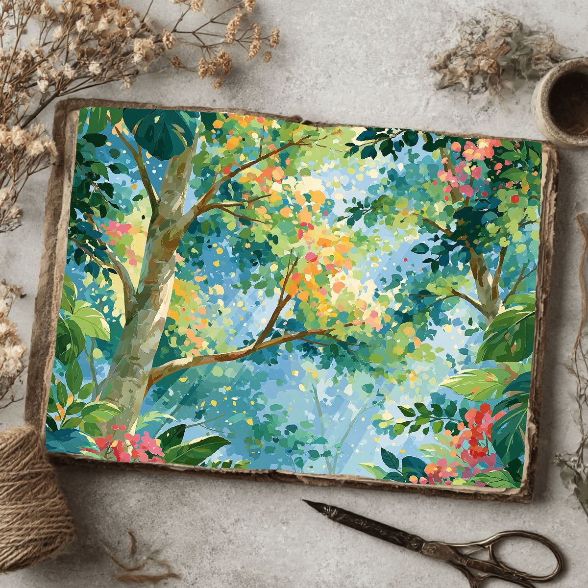 Sunlit Leaves Watercolor Texture