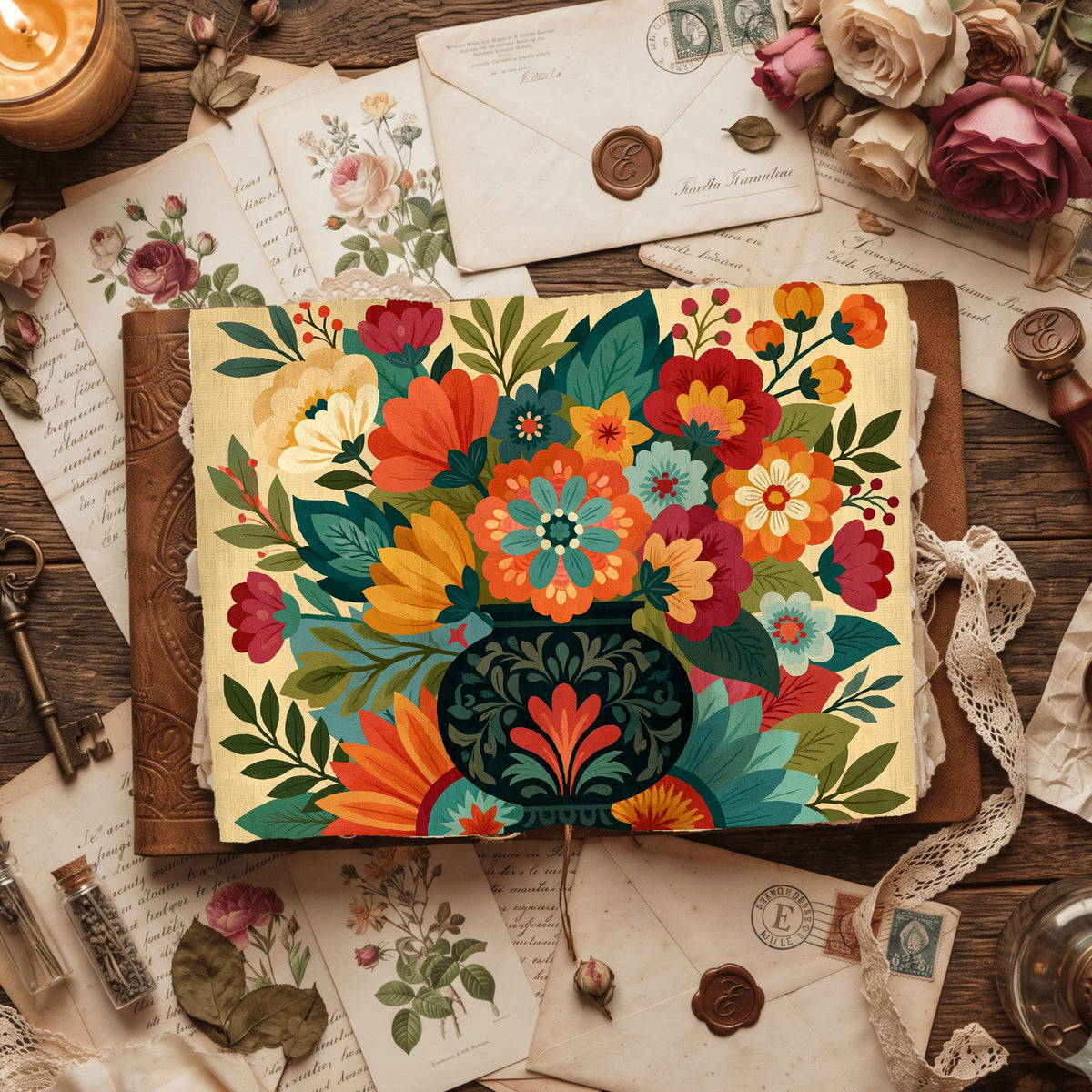 Surreal Ornamental Floral Vase