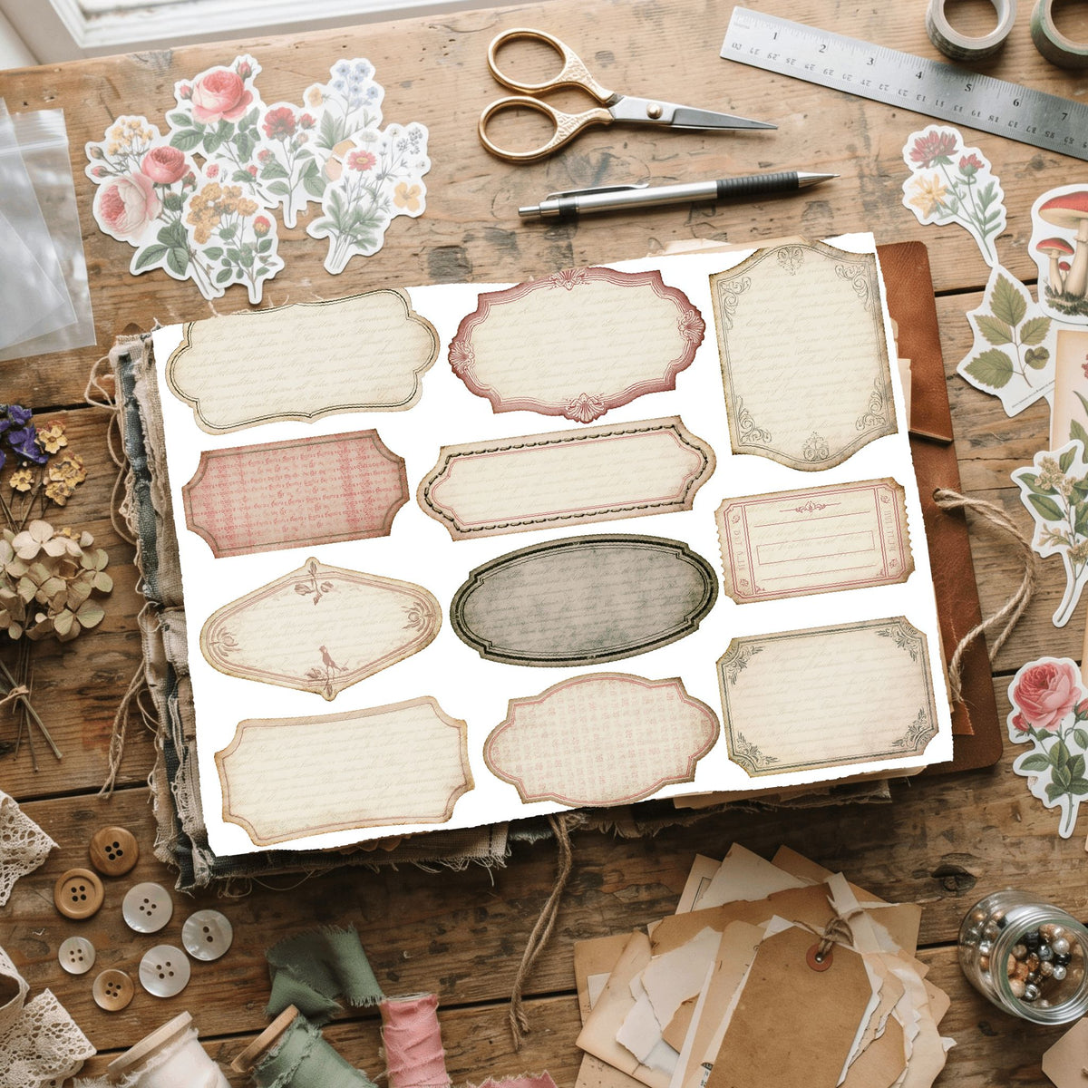 Vintage Blank Word Labels