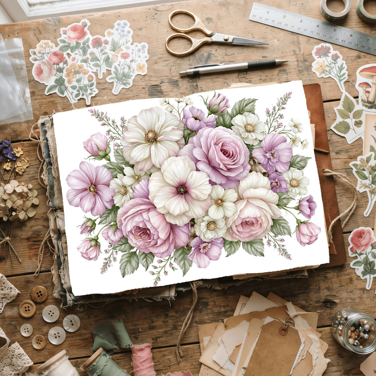 Vintage Botanical Floral Paper