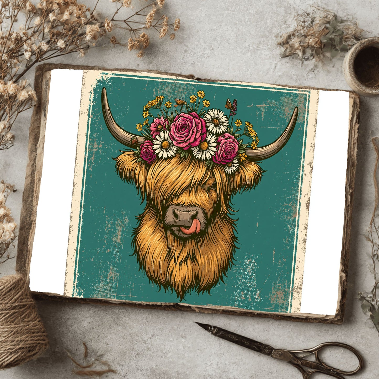 Vintage Highland Cow Tin Sign