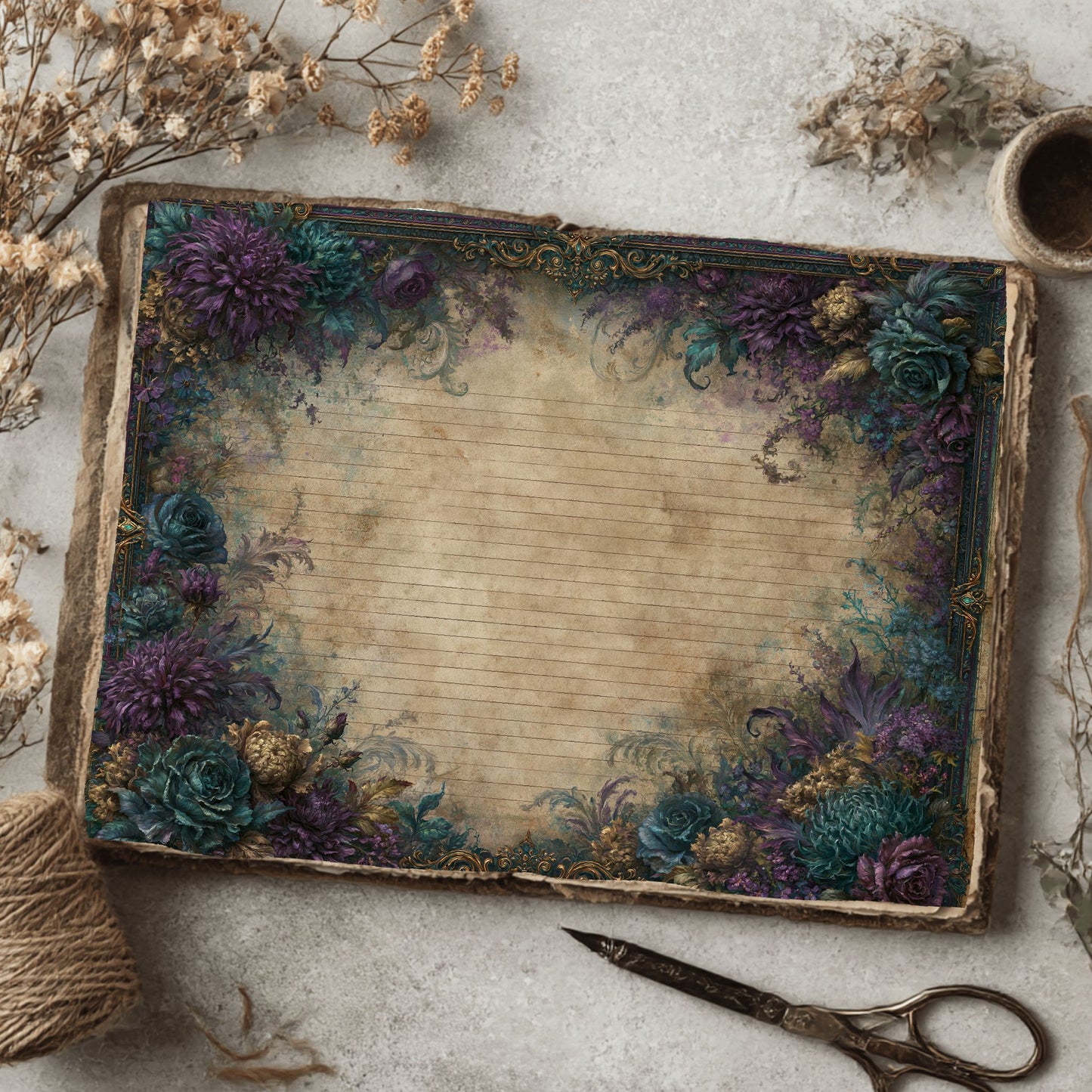 Vintage Parchment Notebook Paper
