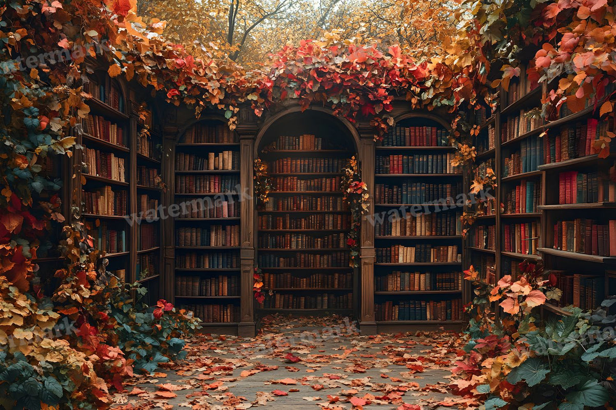 Whisper Library Forest digital photo backdrop for photo editing, preview 10