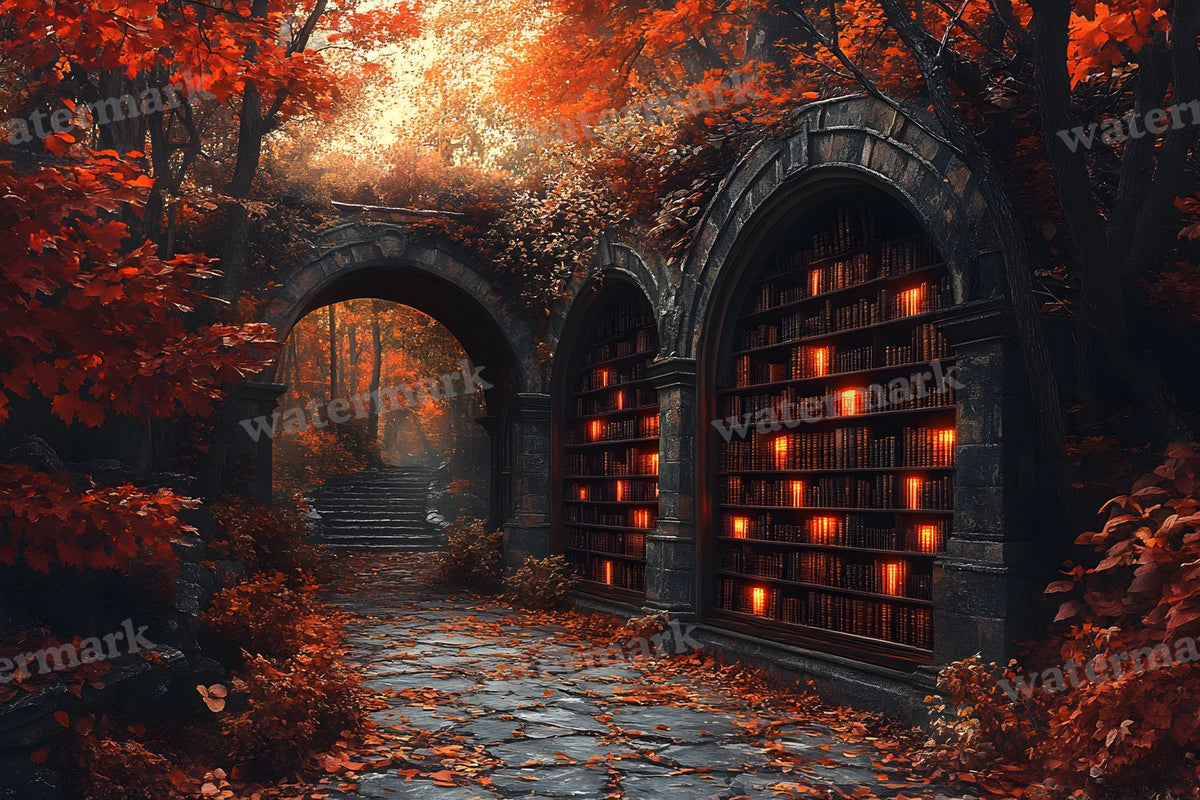 Whisper Library Forest digital photo backdrop for photo editing, preview 10