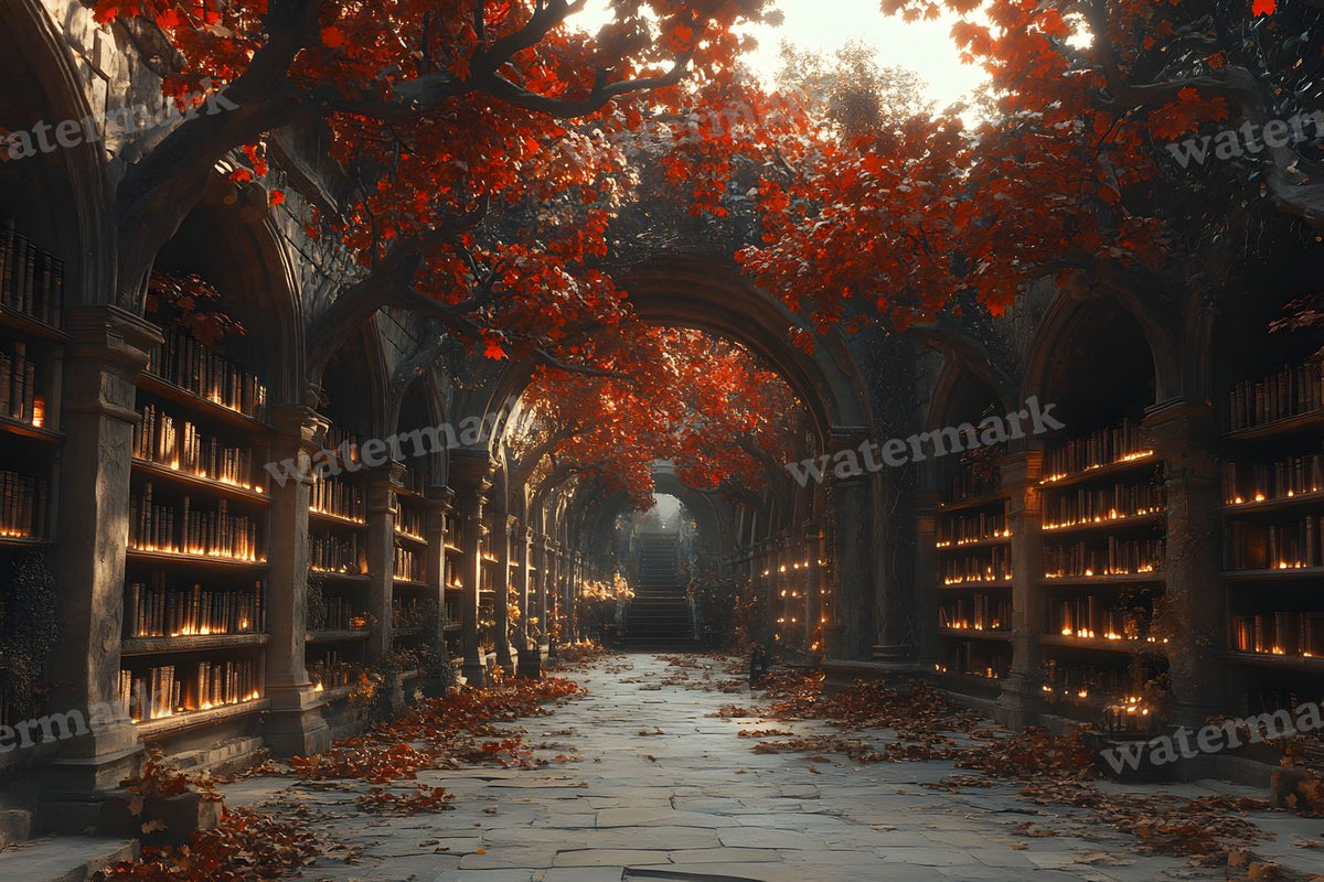 Whisper Library Forest digital photo backdrop for photo editing, preview 10