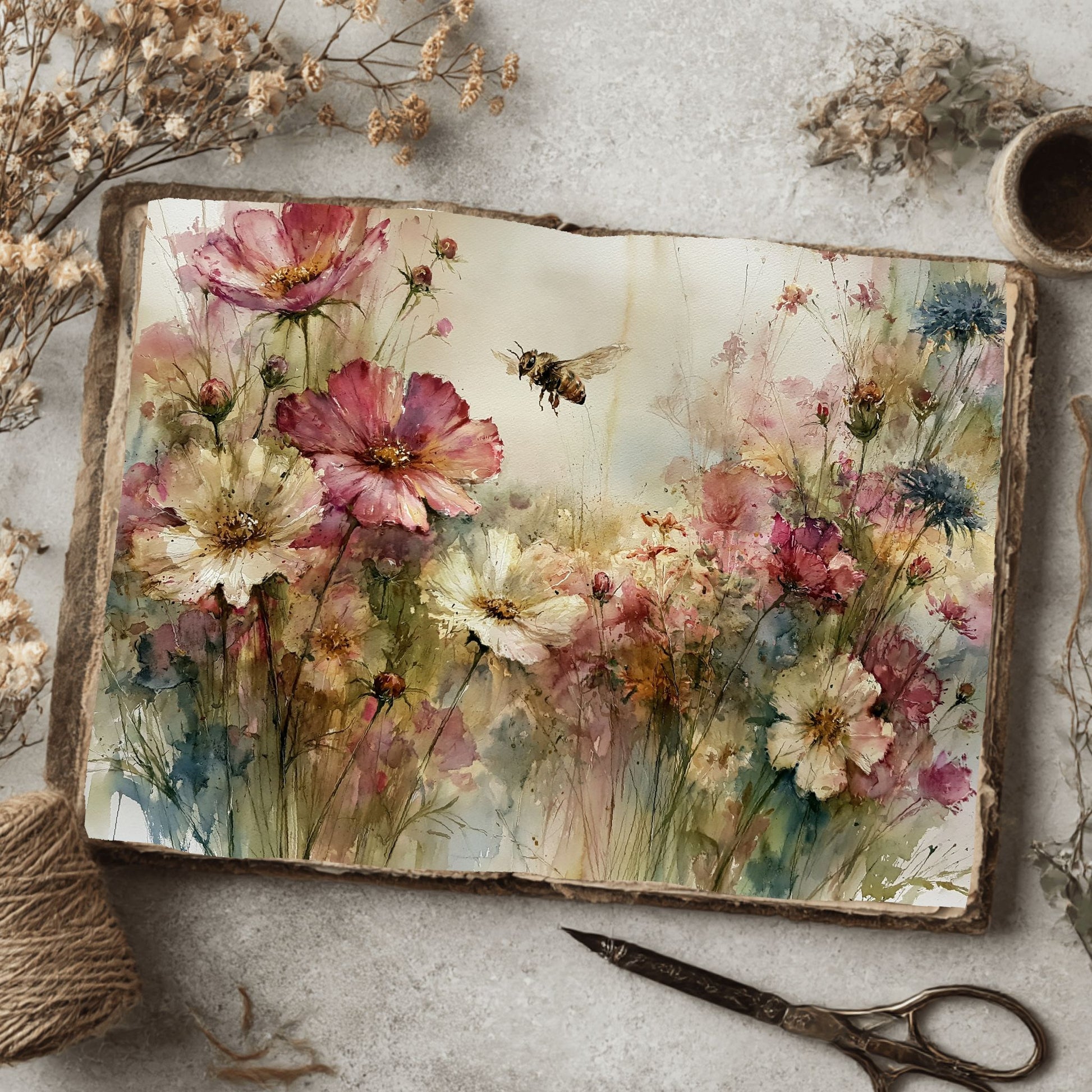 Wildflower Meadow With Honey Bee