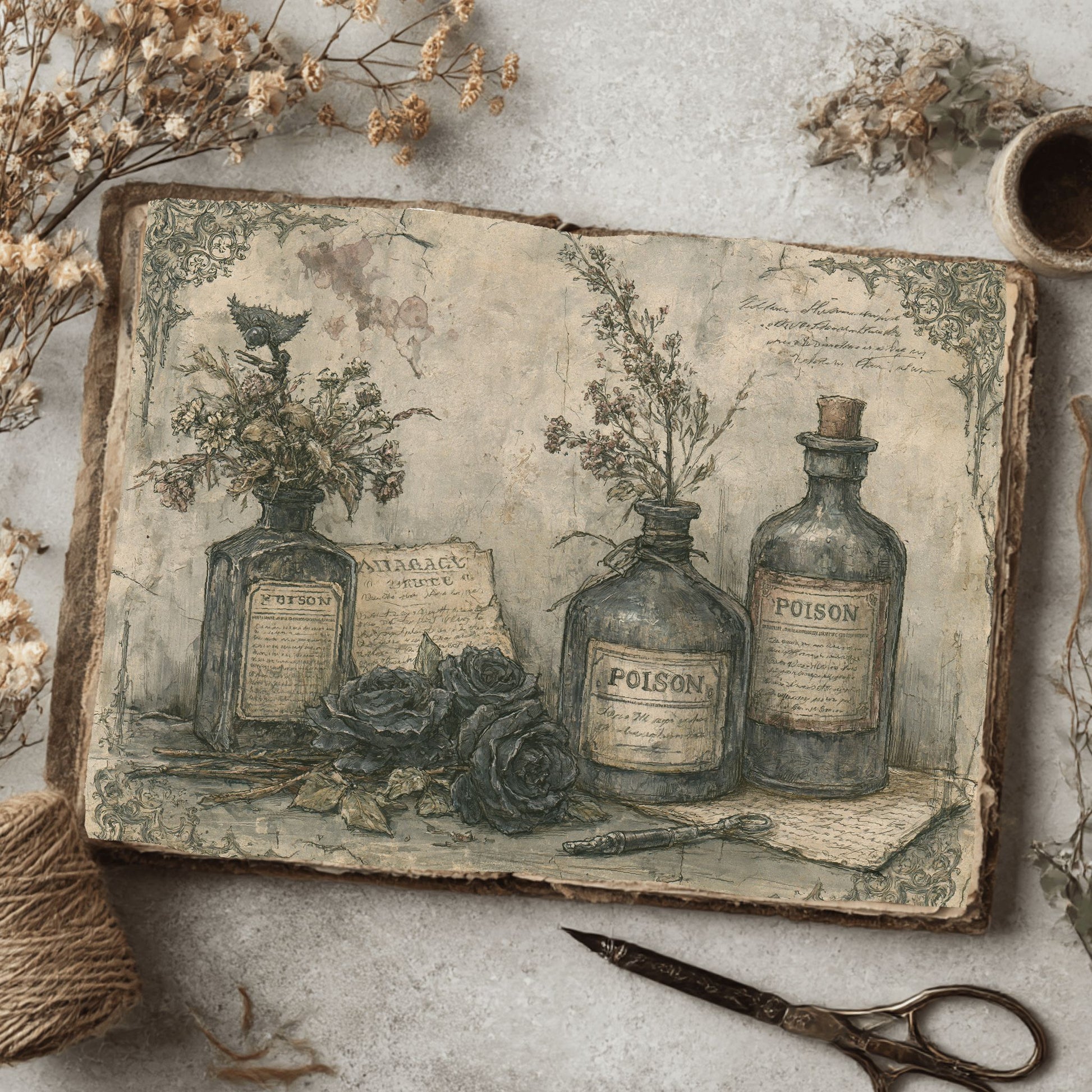 Witchy Gothic Apothecary Journal Paper