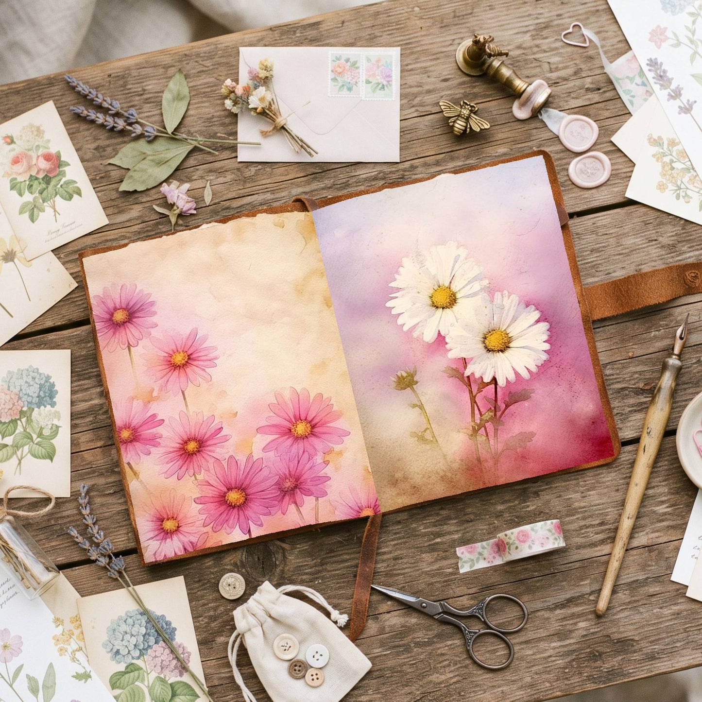 Daisy Fuchsia Hues Double Pages
