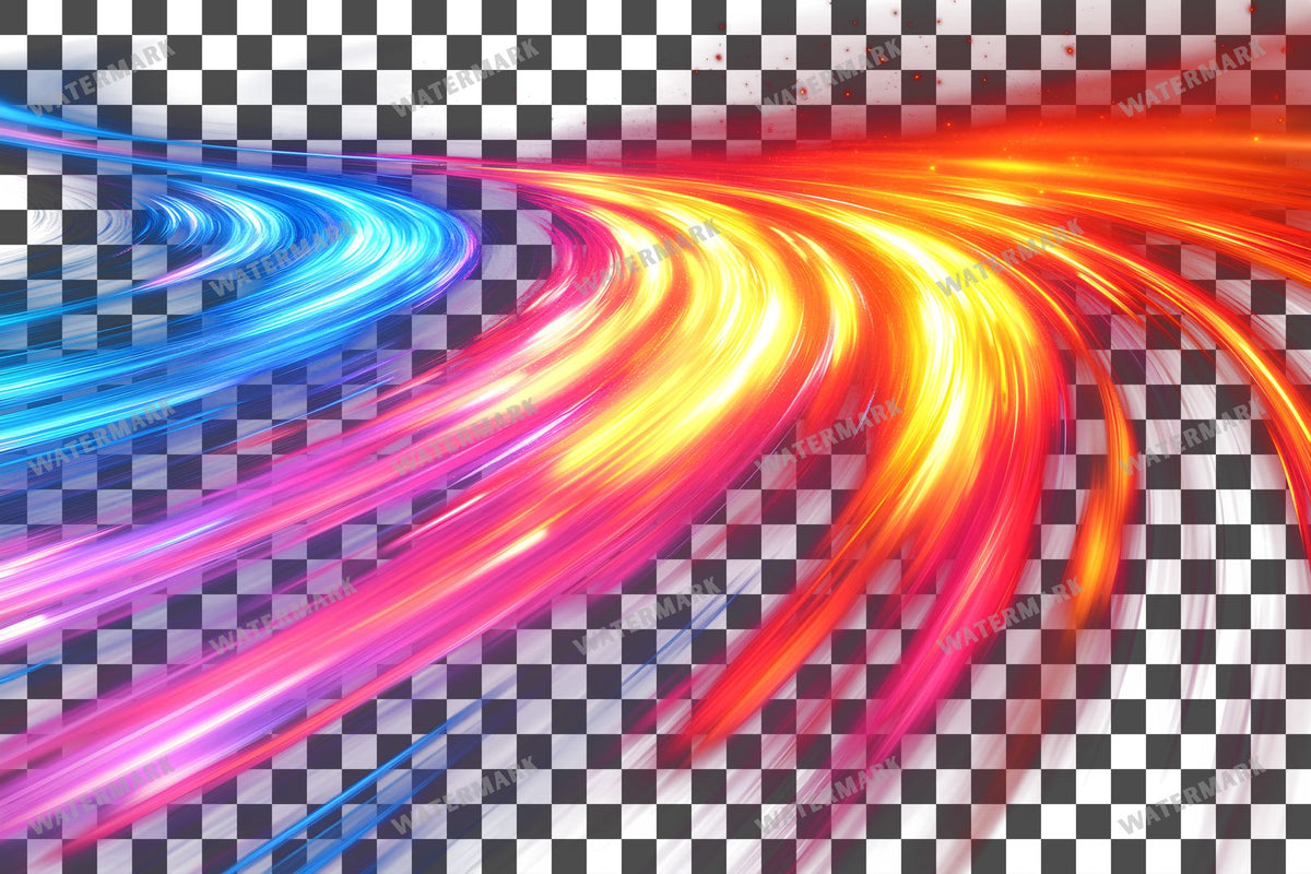 Abstract Light Streaks Dynamic Motion Transparent Overlay Pngs