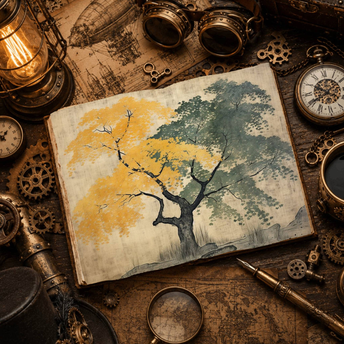 Autumn Trees Digital Papers
