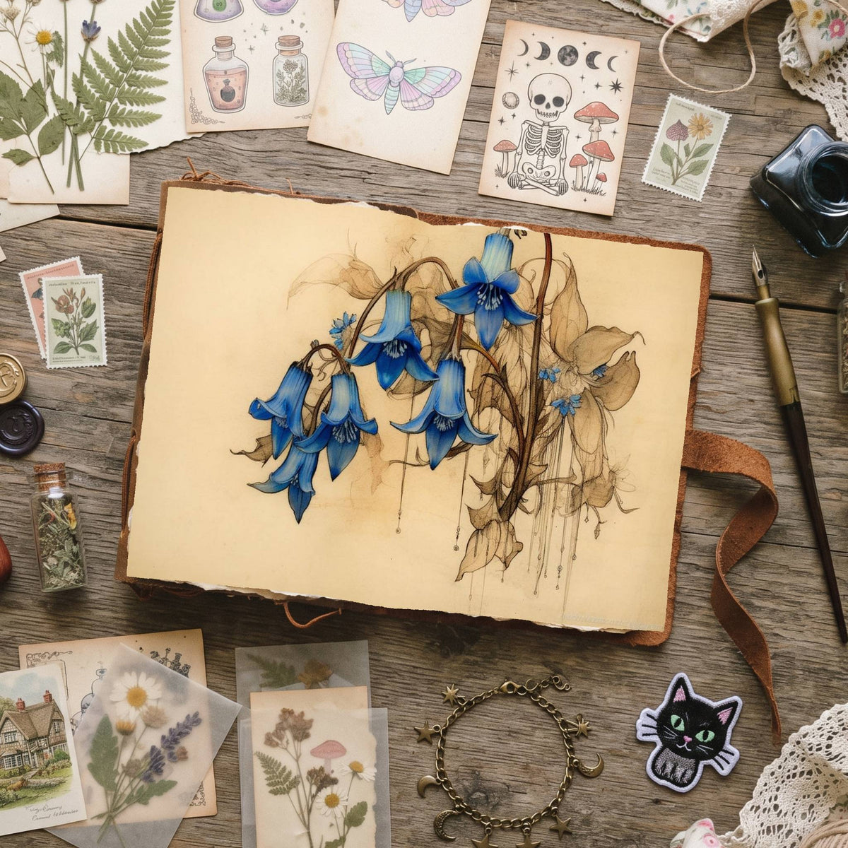 Blue Bell Flowers Digital Papers