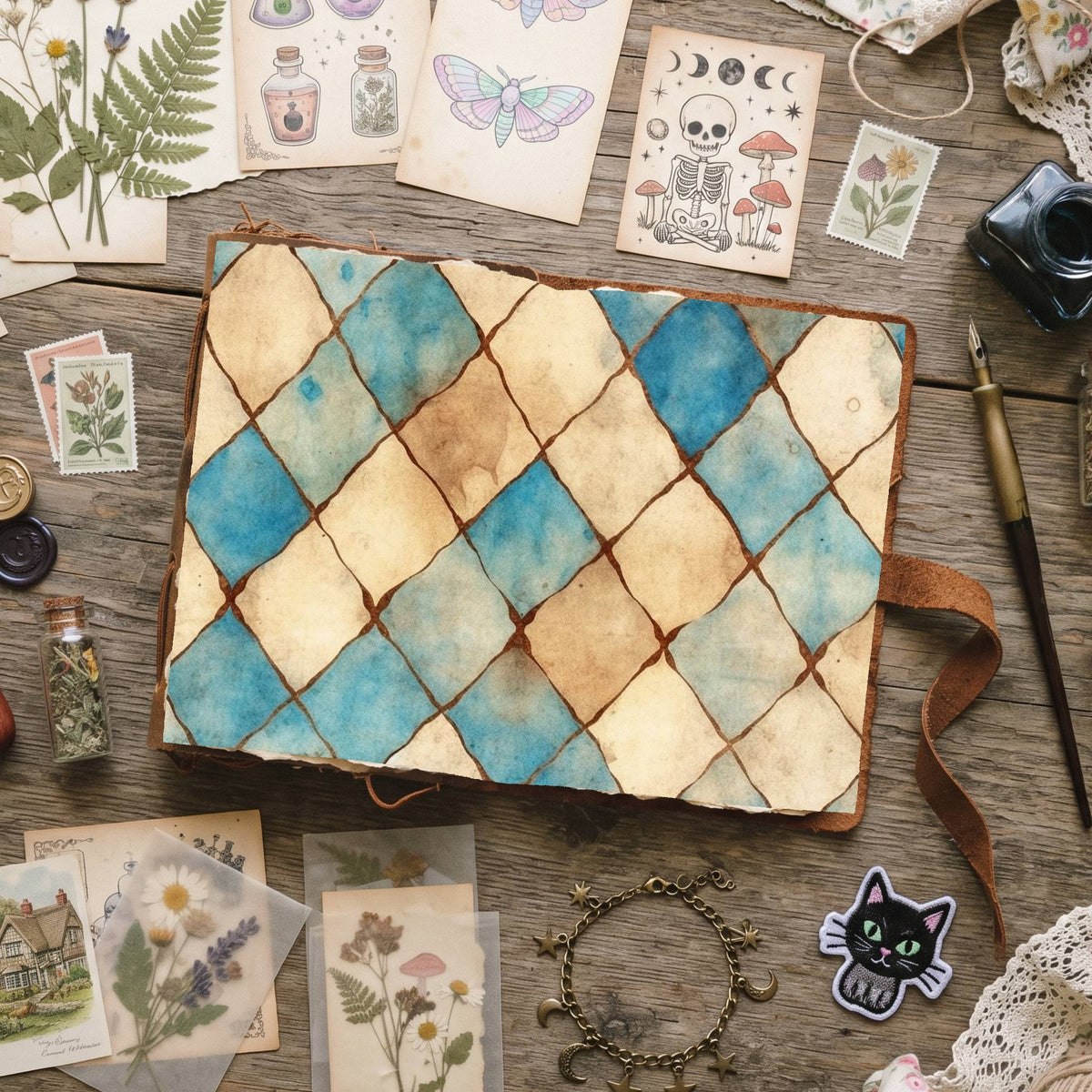Blue Mixed Patterns Digital Papers