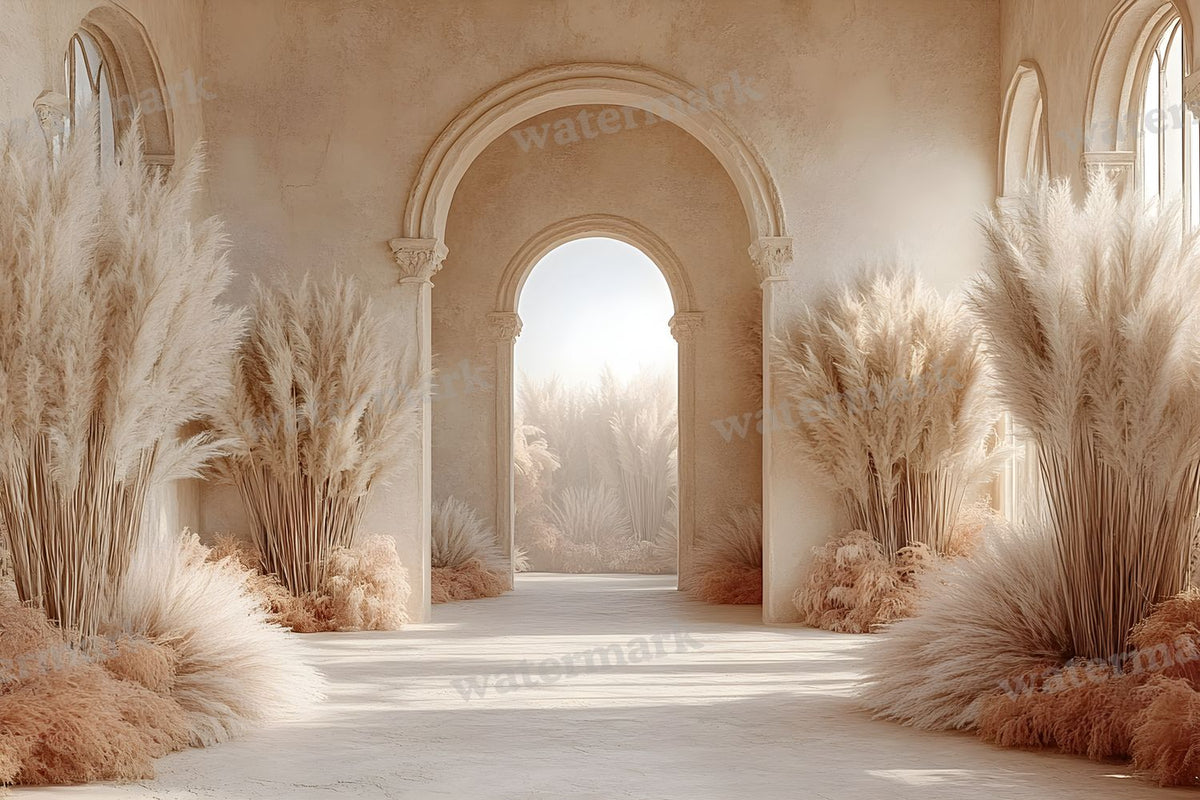 Boho Beige Arch Backdrop Images