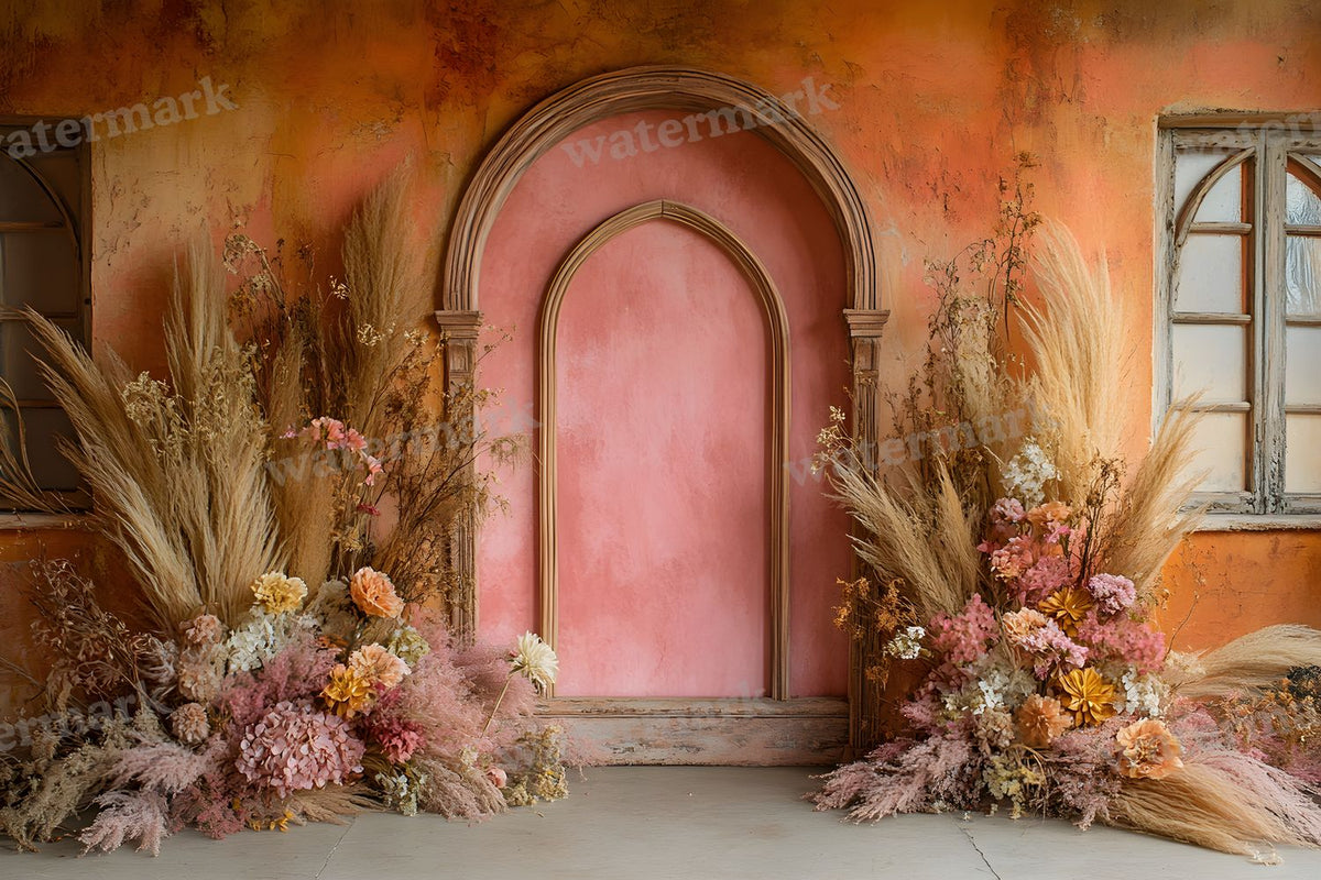 Boho Pink Arch Backdrop Images