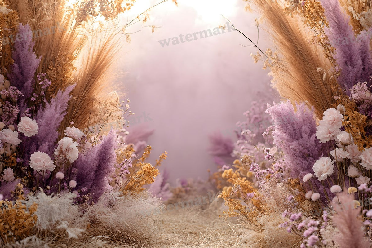 Boho Purple Arch Backdrop Images