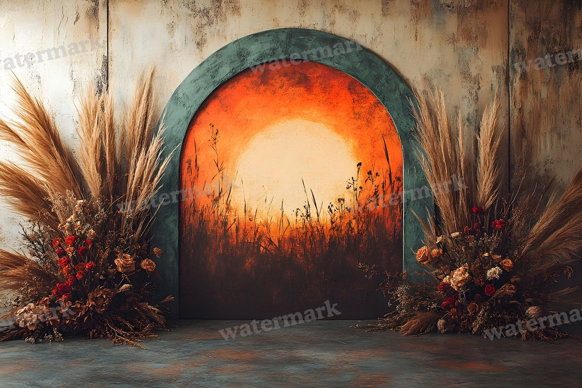 Boho Sunset Arch Backdrop Images
