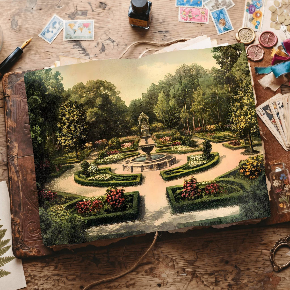 Botanical printable junk journal paper, page preview 8