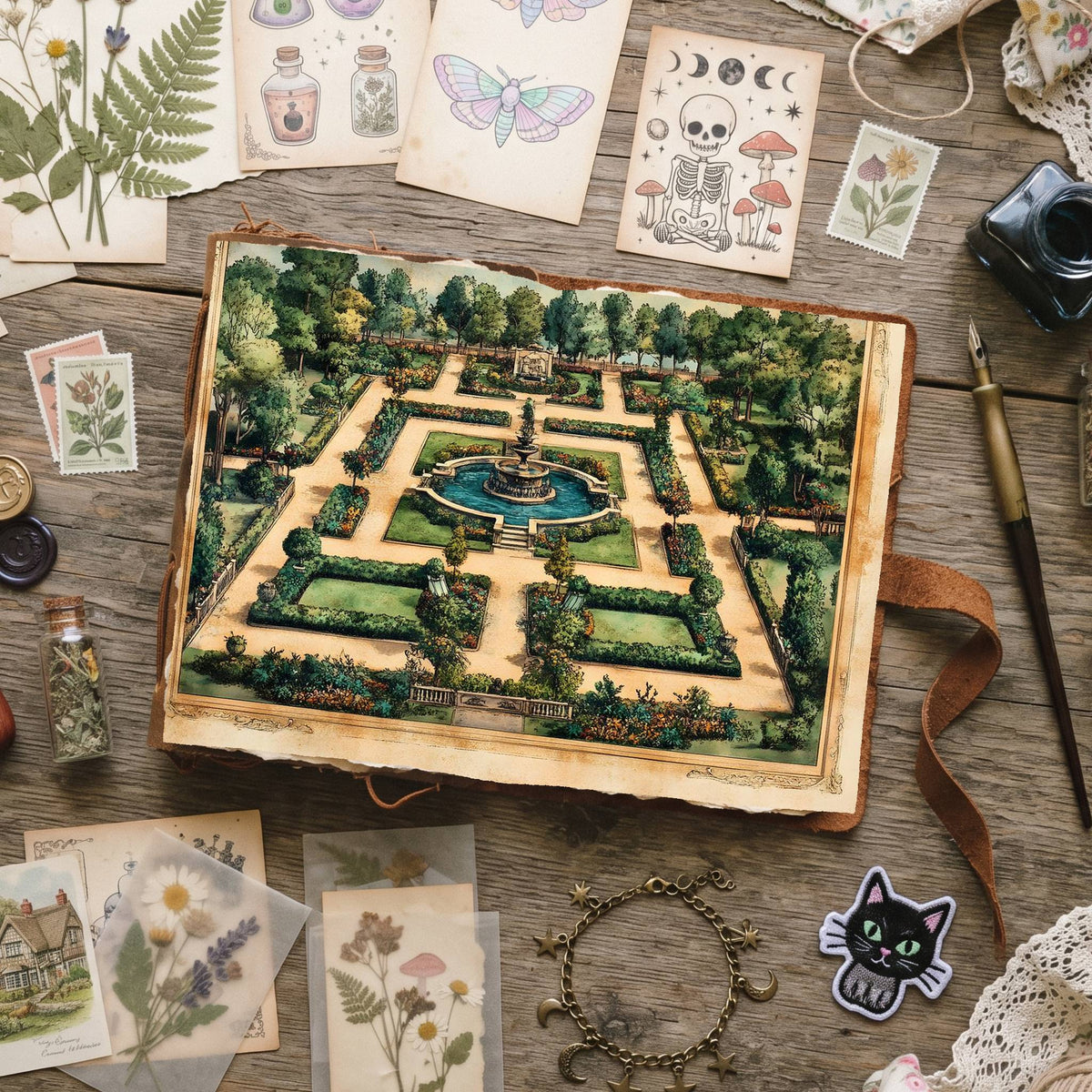 Botanical printable junk journal paper, page preview 11