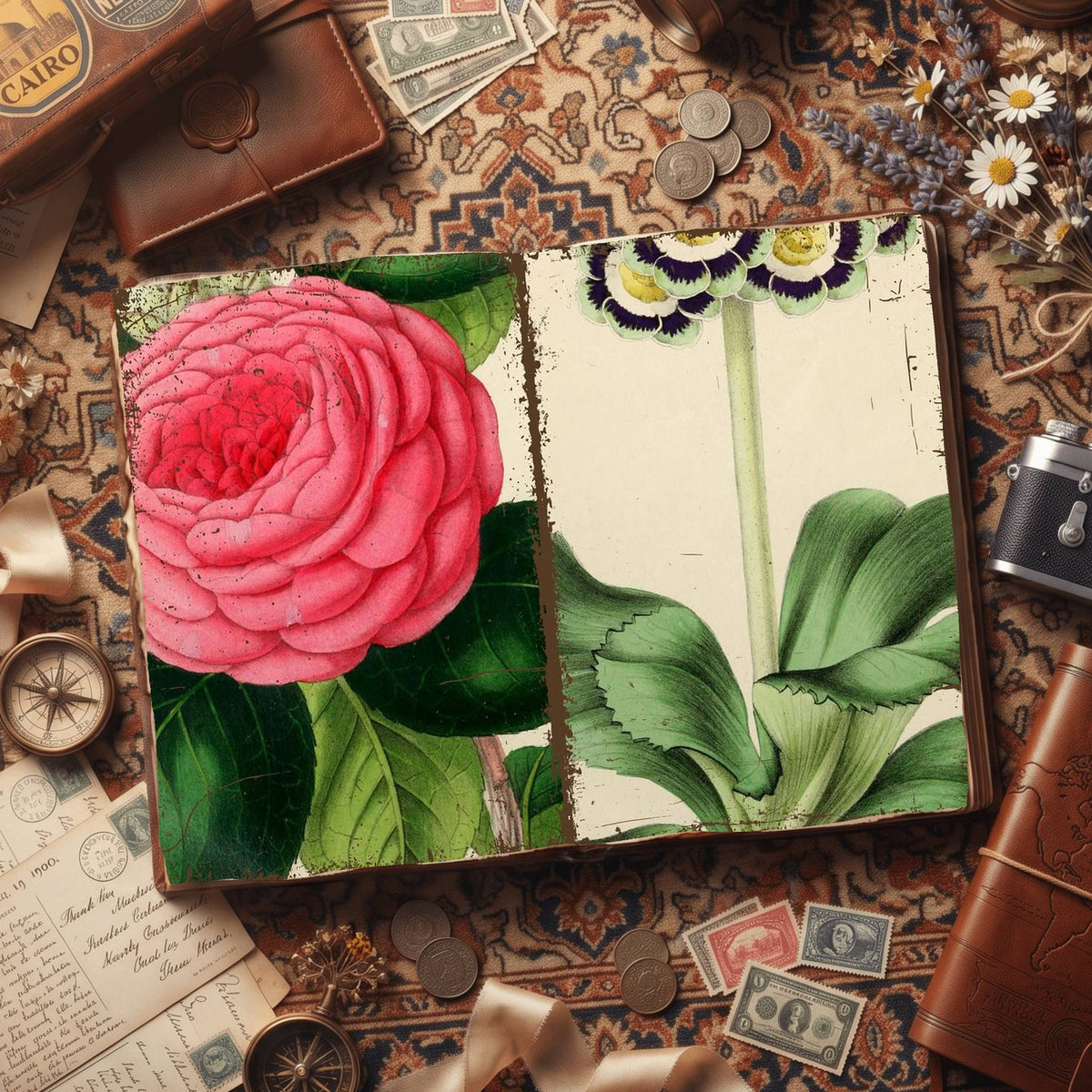 Botanical printable junk journal paper, page preview 11