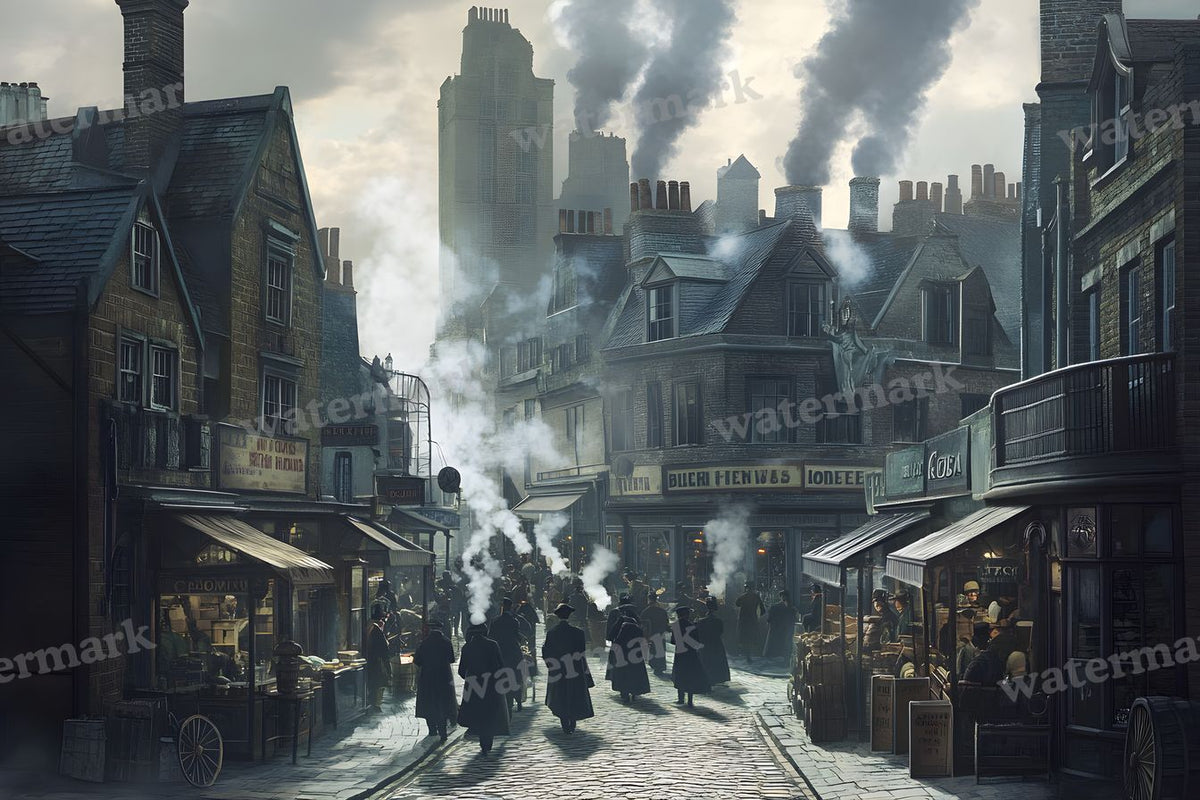 Bustling Dickensstreets Backdrop Images