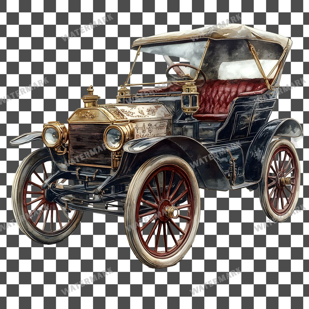Car Vintage Style Clipart Pngs