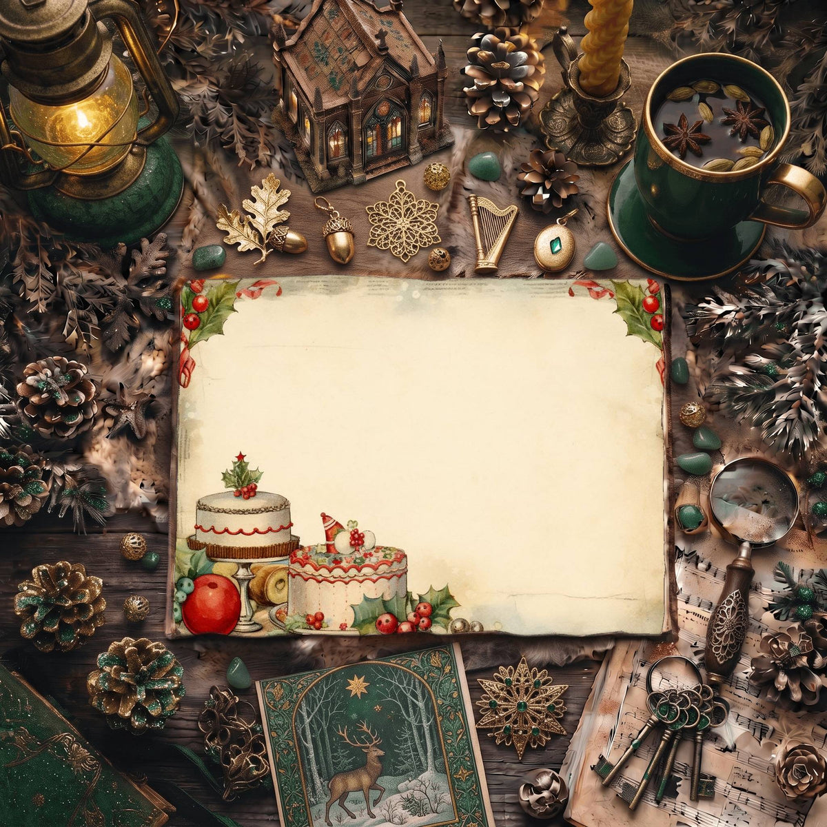 Christmas Desserts Digital Papers