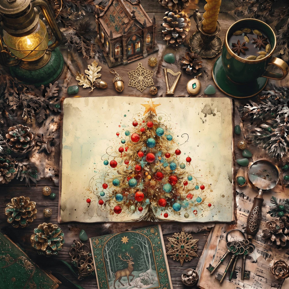 Christmas Trees Digital Papers