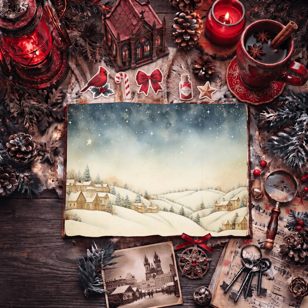 Christmas Village Digital Papers