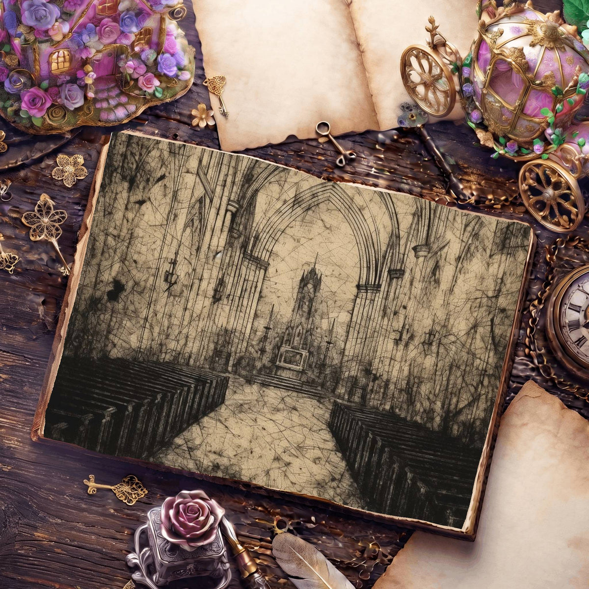 Church Aisle Digital Papers