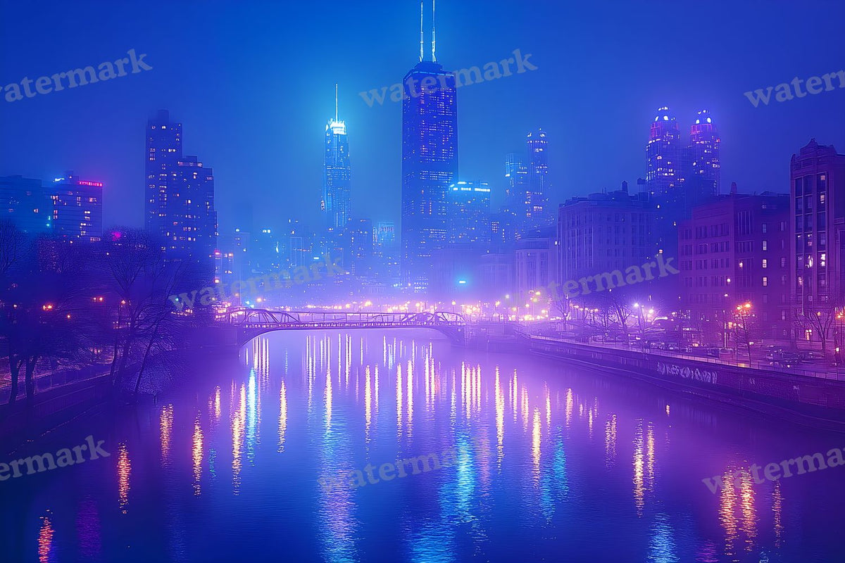 City Lightskyline Night Backdrop Images