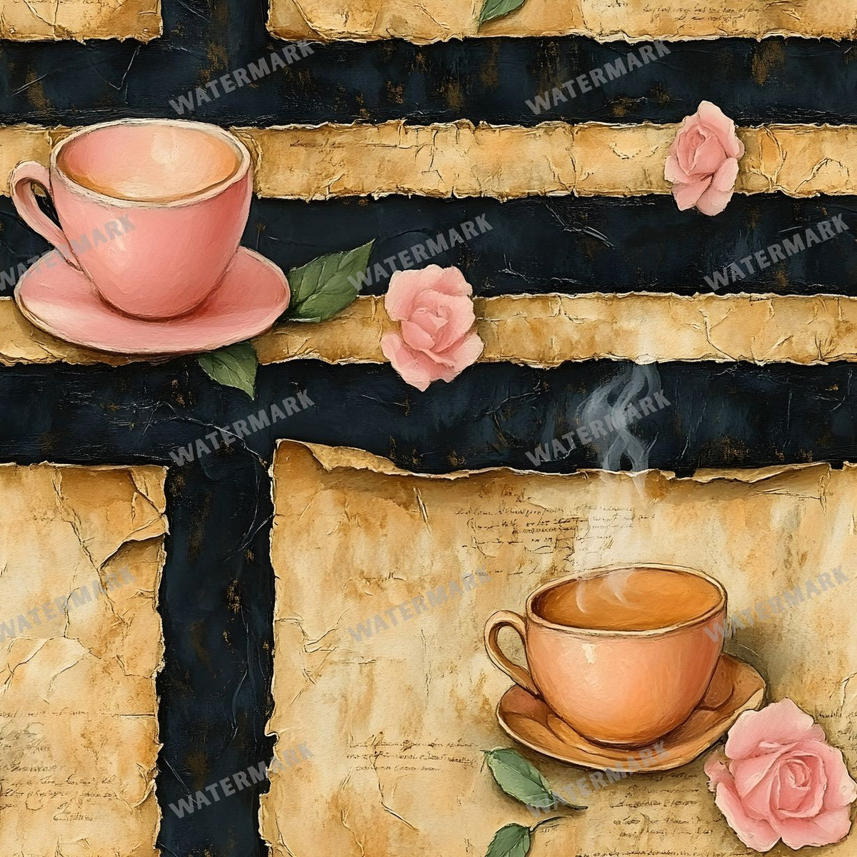 Coffee seamless pattern digital paper, repeating design 11