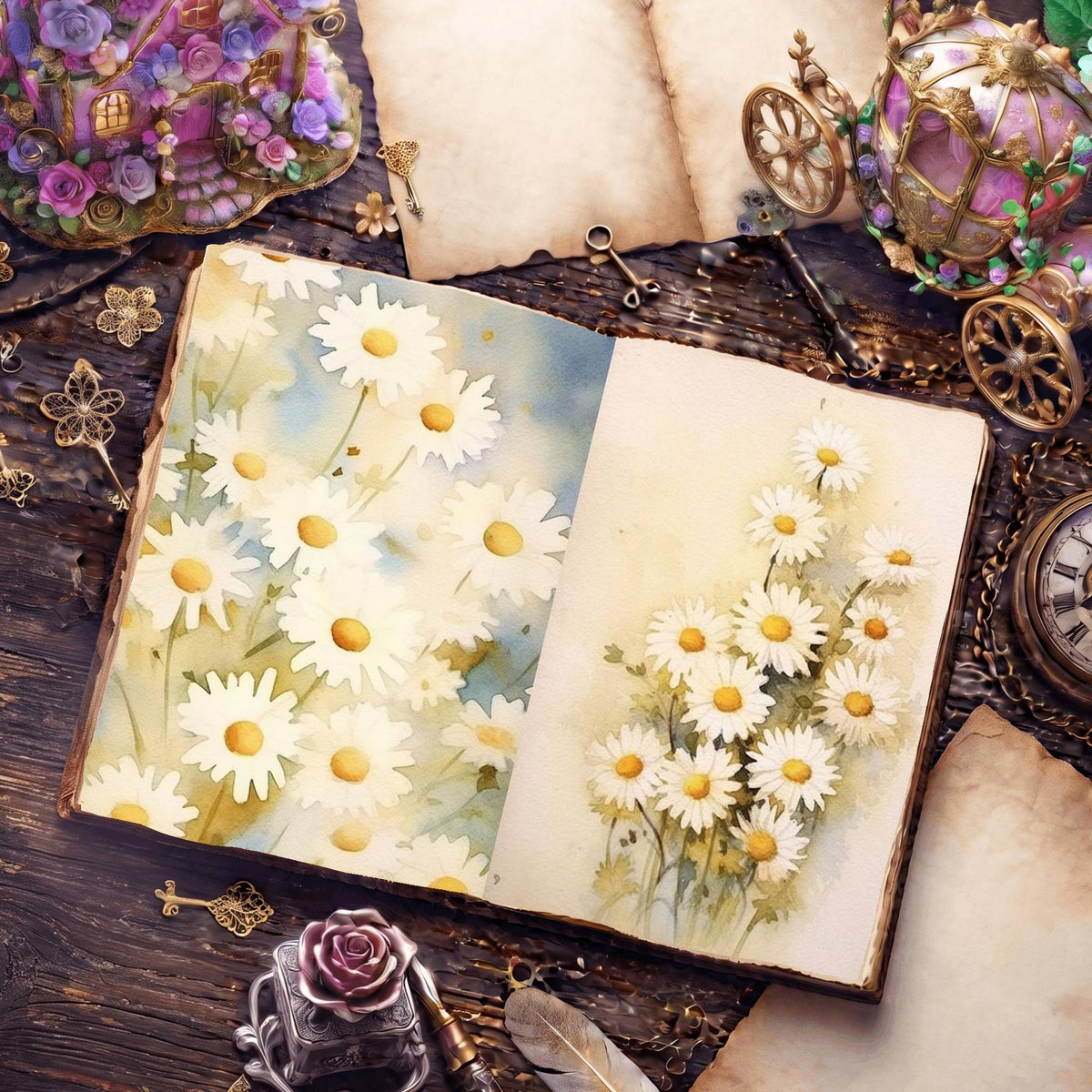Daisies Digital Papers