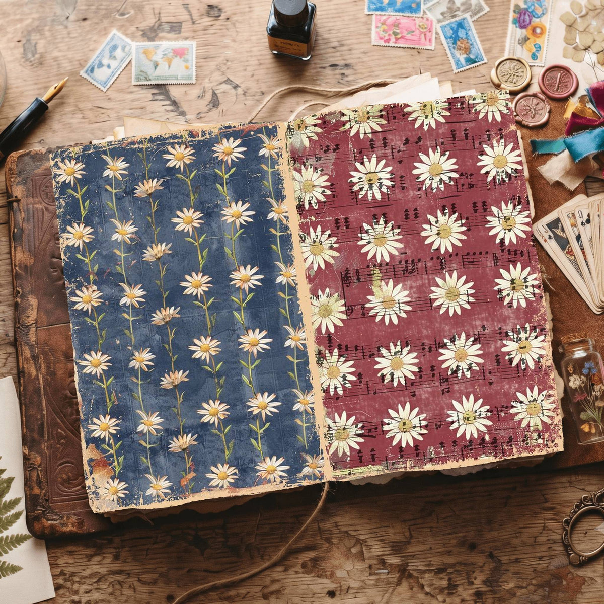 Daisy Flowers Digital Papers