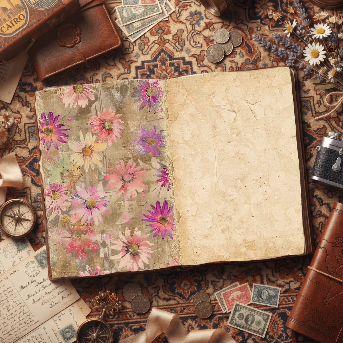 Daisy Flowers Digital Papers