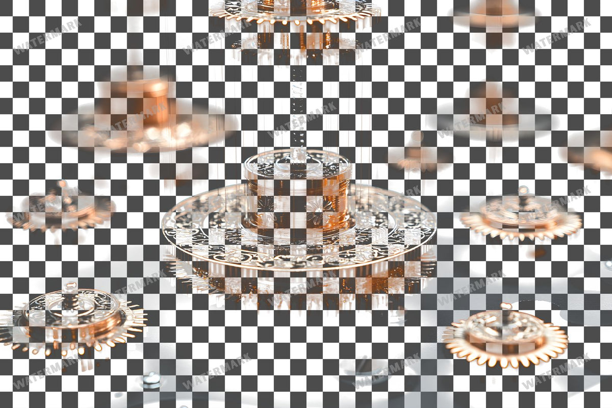 Delicate Filigree Gear Transparent Overlay Pngs