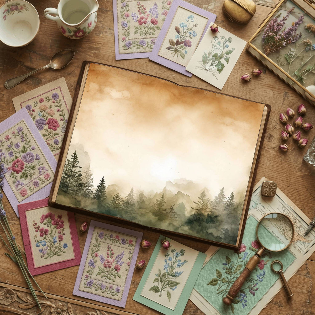 Evergreen Forest Digital Papers