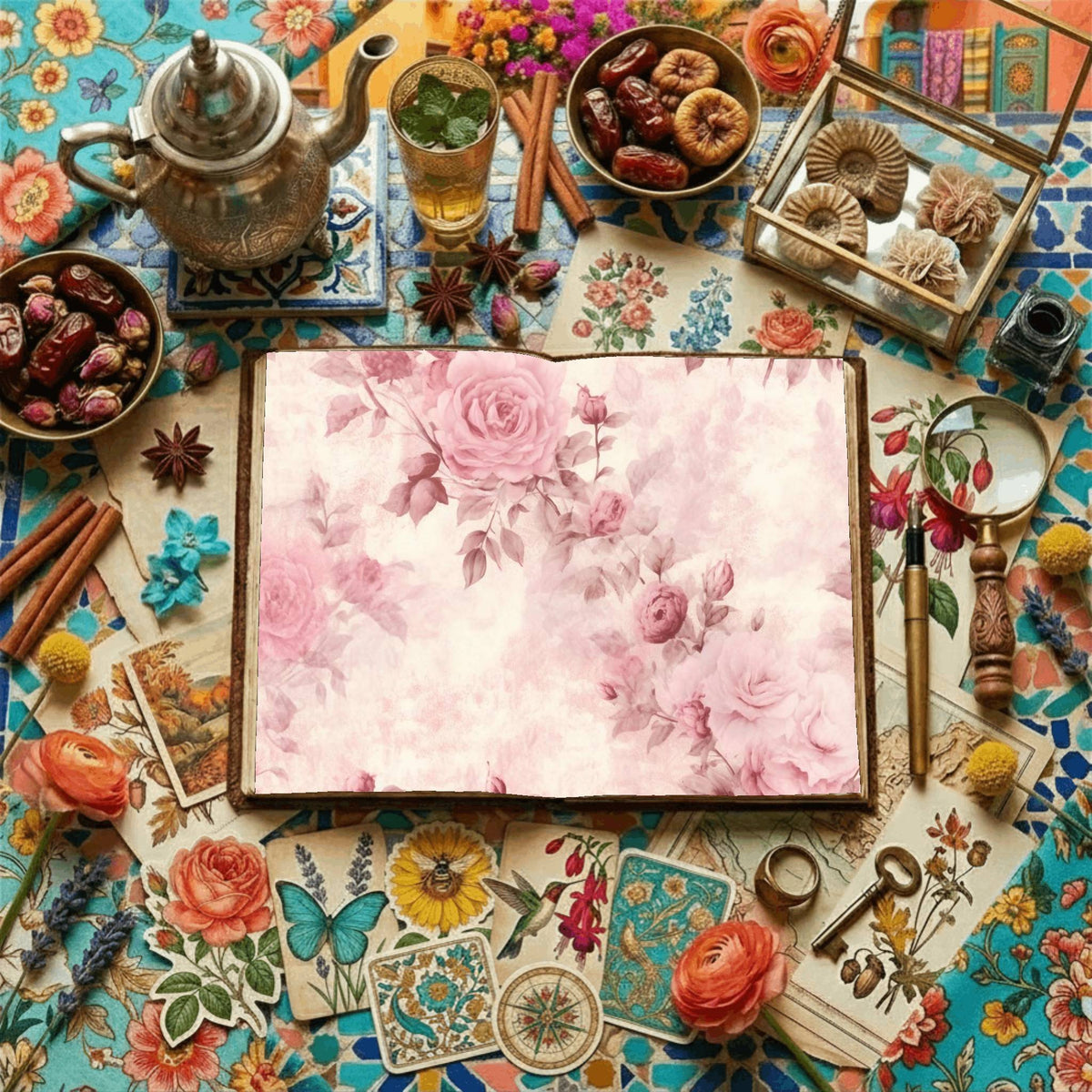 Faded Pink Rose Digital Papers
