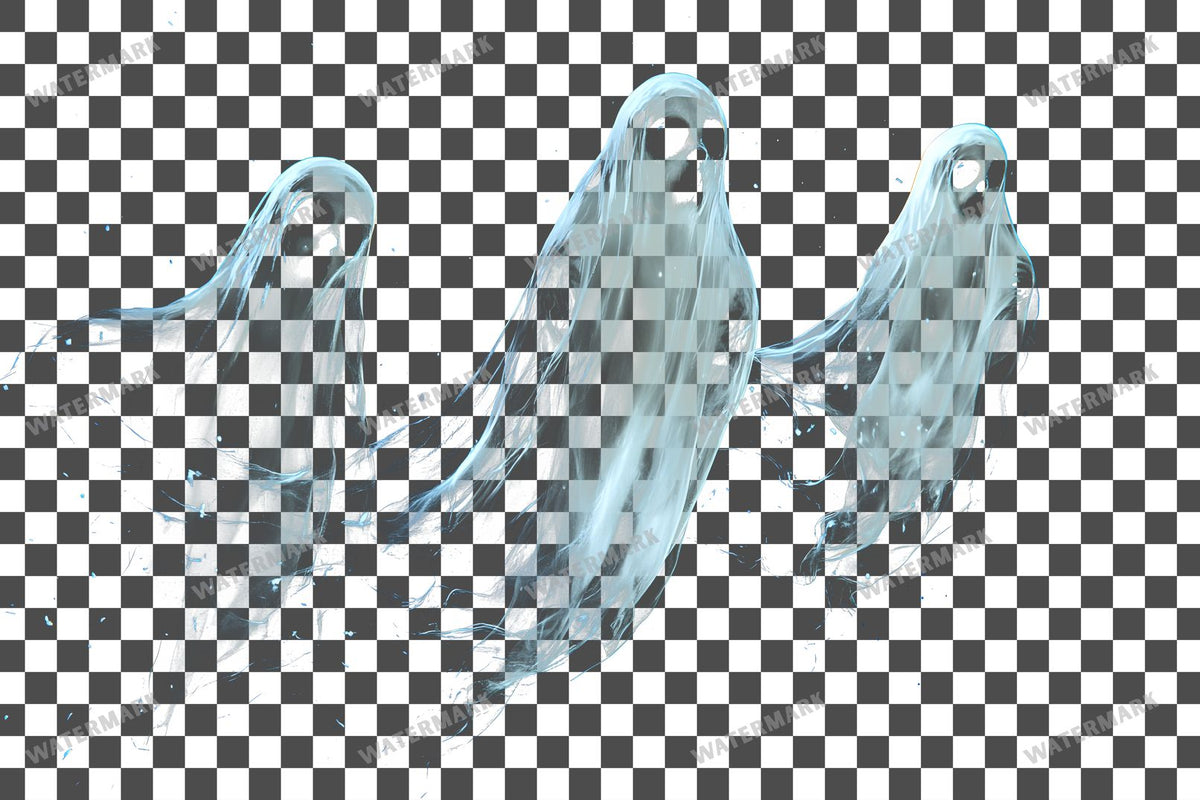 Floating Ghosts Transparent Overlay Pngs