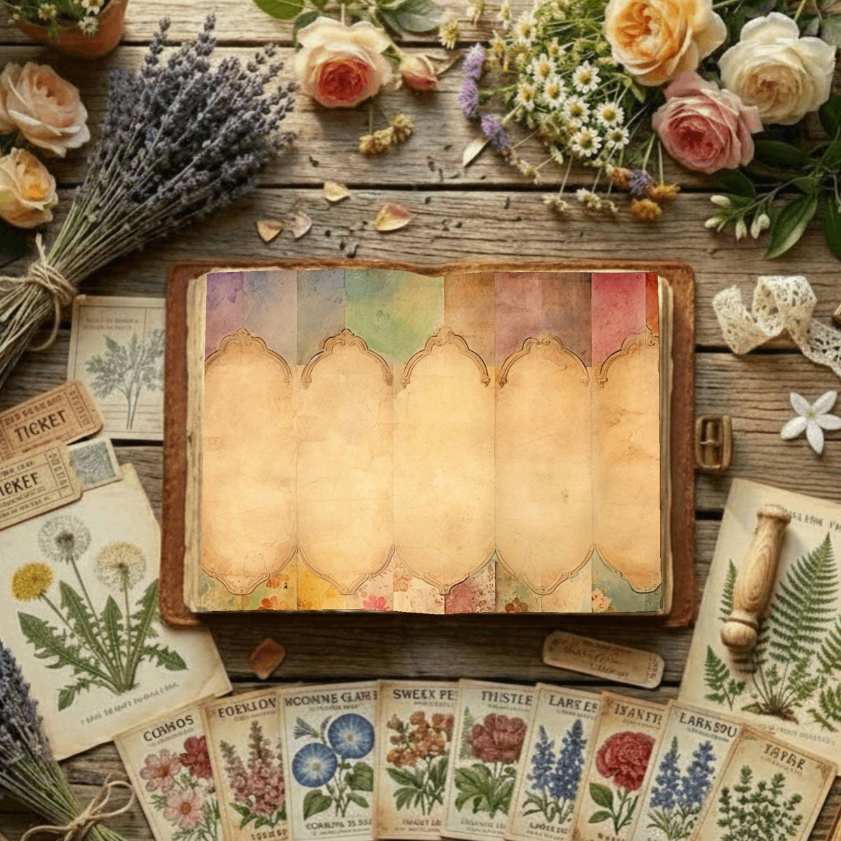 Floral Arches Digital Papers