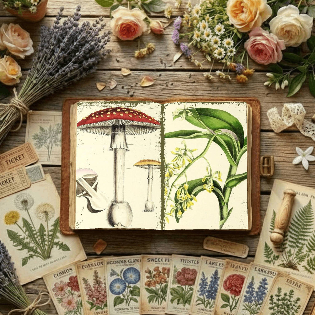 Floral Illustrations Digital Papers