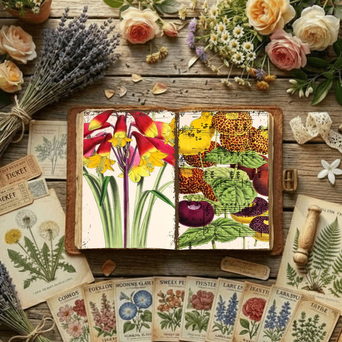 Floral Illustrations Digital Papers