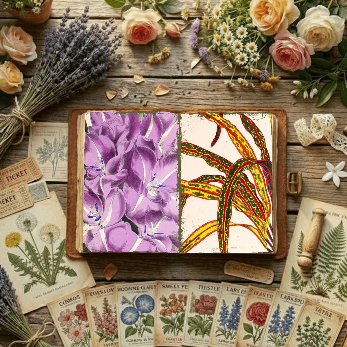 Floral Illustrations Digital Papers