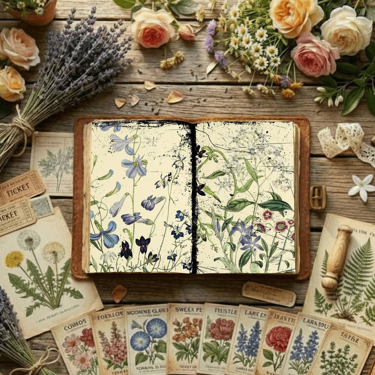 Floral Illustrations Digital Papers