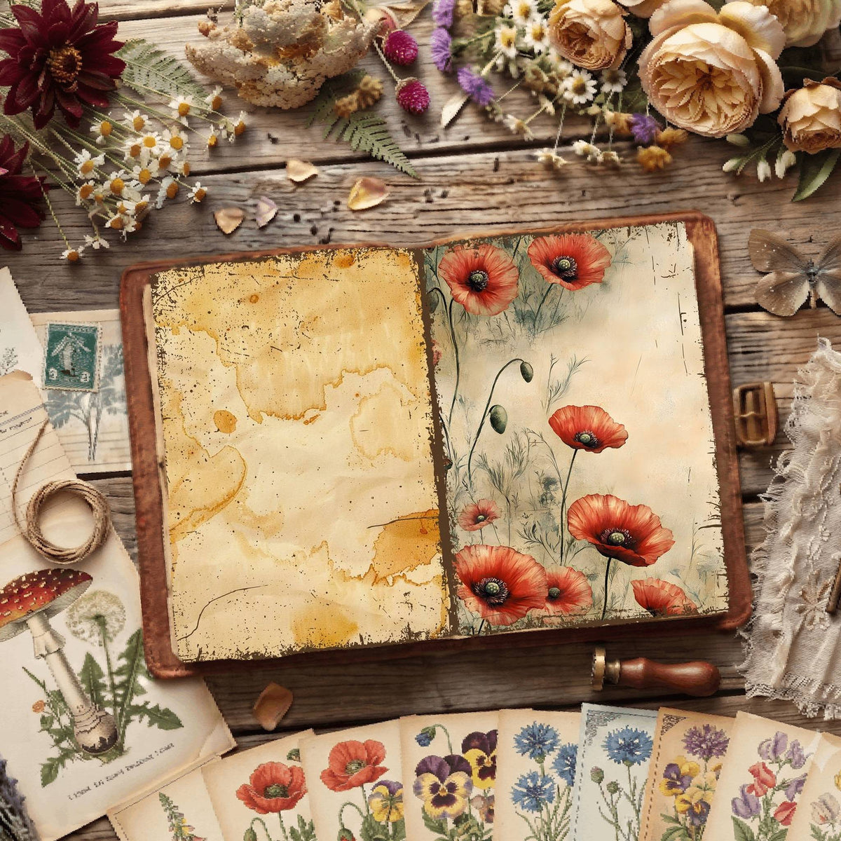 Floral Illustrations Digital Papers