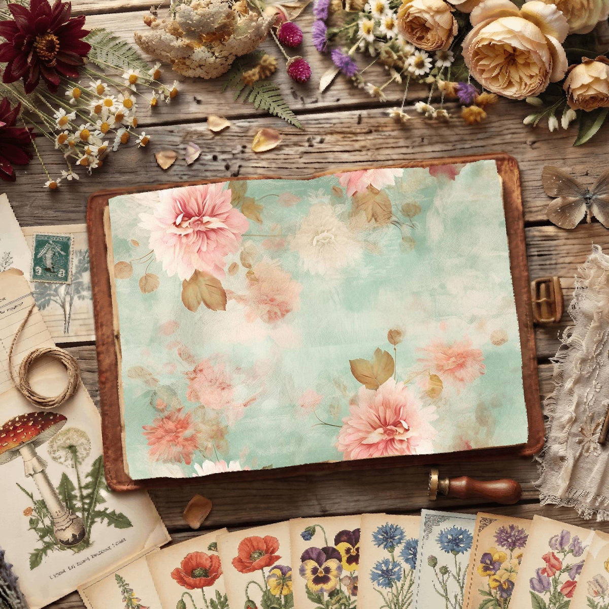 Floral Shabby Digital Papers