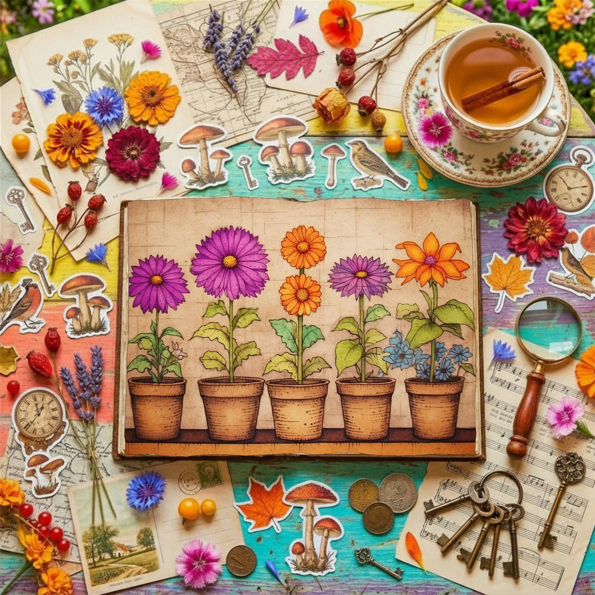 Flower Pots Digital Papers