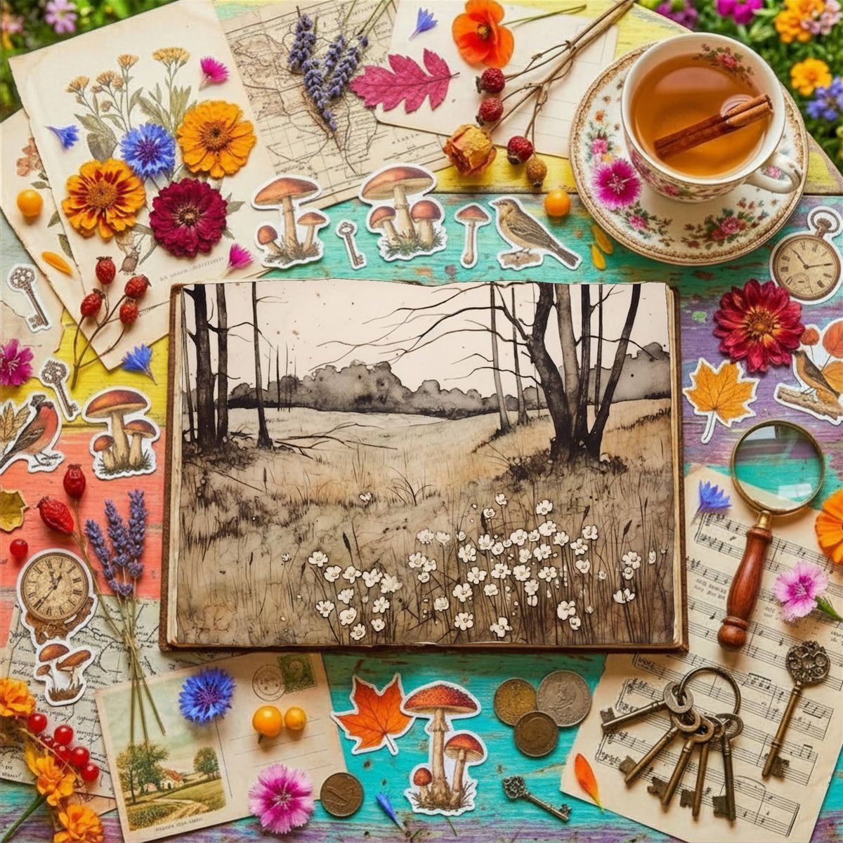 Flower Trail Digital Papers