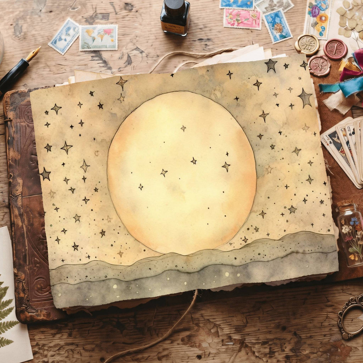 Full Moon Set Digital Papers